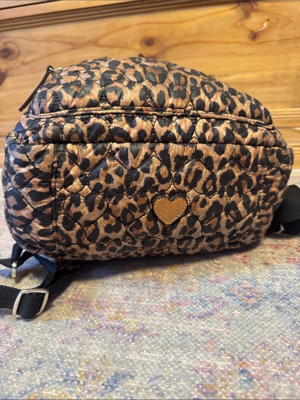 Brighton Leopard Print Quilted Backpack